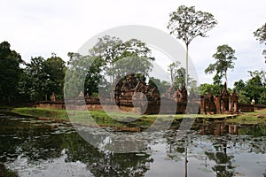 Banteay Srei and moat photo